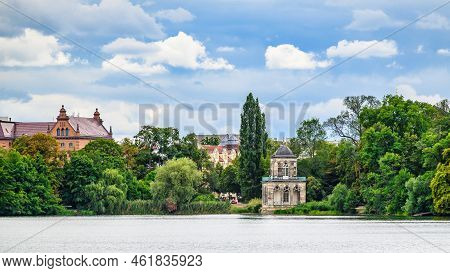 A View Of The Gothic Library Am Heiligen See In Potsdam In A Beautiful Park