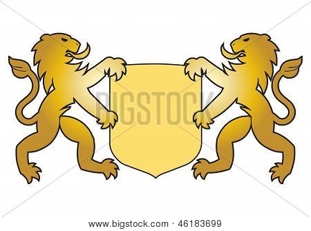 Two Lion Hold Shield