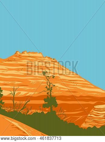 Wpa Poster Art Of Zion Canyon And Navajo Sandstone Mountains In Zion National Park Along The Zion Pa