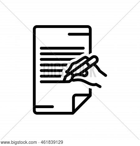 Black Line Icon For Essays Article Dissertation Document Tractate Treatise Disquisition Summary Blog