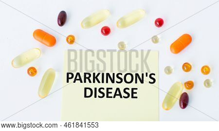 Card With Words Parkinson S Disease, Medical And Healthcare Concept.