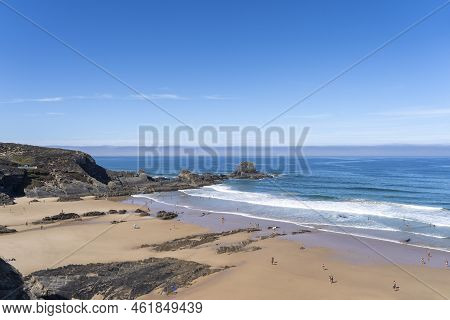 Beautiful Beach In Alentejo. Zambujeira Beach In Zambujeira Do Mar, Portugal.