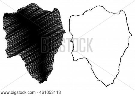 Antimilos Island (hellenic Republic, Greece, Greek Island, Cyclades Archipelago) Map Vector Illustra