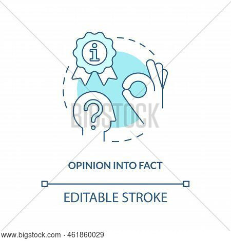 Opinion Into Fact Turquoise Concept Icon. Experience Research. Case Study Advantage Abstract Idea Th
