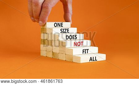One Size Does Not Fit All Symbol. Concept Words One Size Does Not Fit All On Wooden Blocks. Business