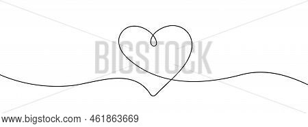 Heart. Abstract Love Symbol. Continuous Line Art Drawing Vector Illustration. Family Symbol