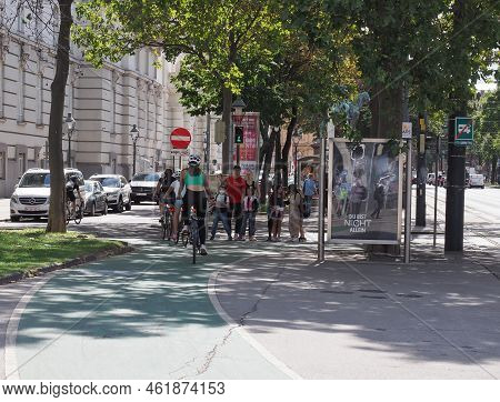 Women Cycling In Vienna