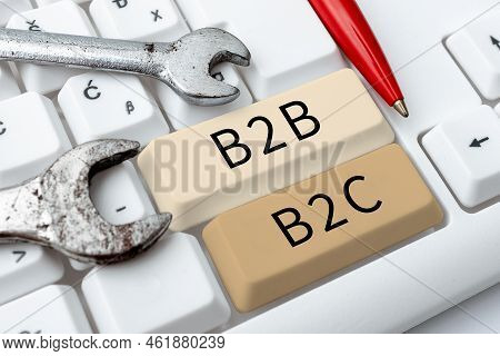 Text Sign Showing B2b B2c. Word For Two Types For Sending Emails To Other Showing Outlook Accounts