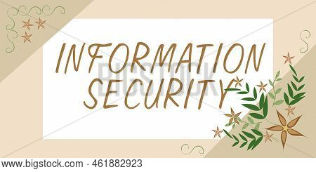 Handwriting Text Information Security. Word For Infosec Preventing Unauthorized Access Being Protect