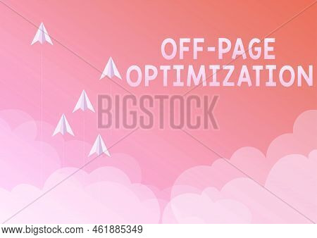 Conceptual Display Off Page Optimization. Concept Meaning Website External Process Promotional Metho