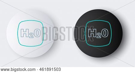 Line Chemical Formula For Water Drops H2o Shaped Icon Isolated On Grey Background. Colorful Outline 