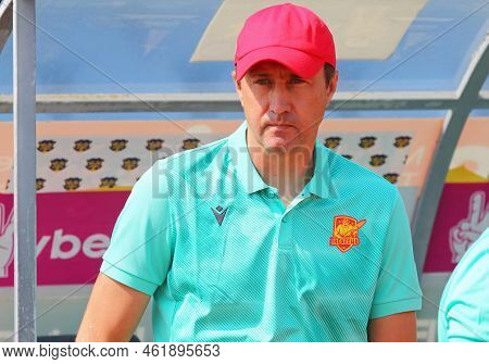 Uzhhorod, Ukraine - August 29, 2022: Head Coach Serhii Lavrynenko Of Inhulets Looks On During The Vb