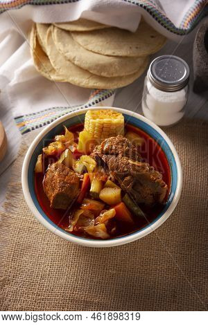 Mole De Olla. It Is A Balanced One Pot Meal, Typical Dish Of The Central Region Of Mexico, It Is A S