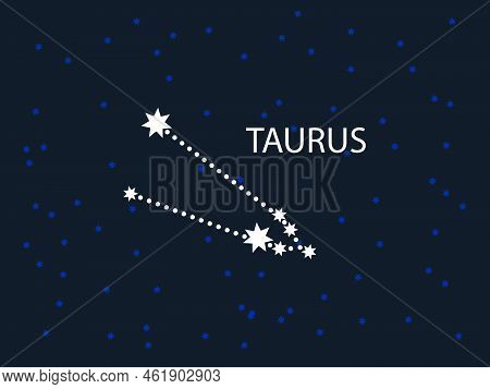 Horoscope Symbol. Zodiac Constellation With Stars. Night Sky Map. Vector Illustration Of Astrologica