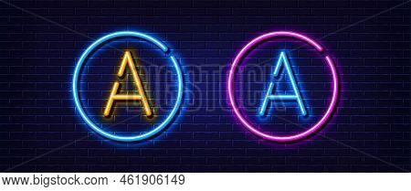 Initial Letter A Icon. Neon Light Line Effect. Line Typography Character Sign. Large First Font Lett
