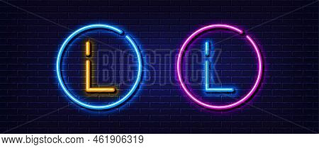 Initial Letter L Icon. Neon Light Line Effect. Line Typography Character Sign. Large First Font Lett