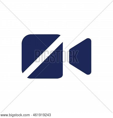 Turn Off Camera Black Glyph Ui Icon. Calling Via Messenger. Videotelephony. User Interface Design. S
