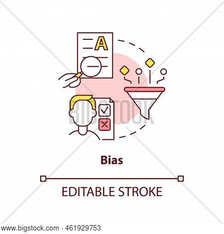 Bias Concept Icon. Facts Collection Influence. Disadvantage Of Case Study Abstract Idea Thin Line Il