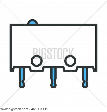 Micro Button Icon Icon. Editable Bold Outline With Color Fill Design. Vector Illustration.