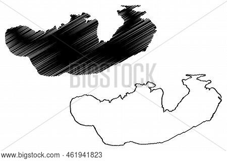 Dokos Island (hellenic Republic, Greece) Map Vector Illustration, Scribble Sketch Dokos Map