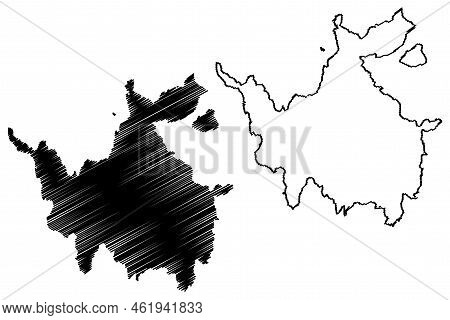 Donousa Island (hellenic Republic, Greece) Map Vector Illustration, Scribble Sketch Donousa Map