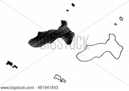 Galite Islands (republic Of Tunisia, Archipelago) Map Vector Illustration, Scribble Sketch La Galite