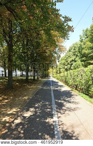 Bike Lane Next To The Federal Highway 27 In Ludwigsburg In Germany