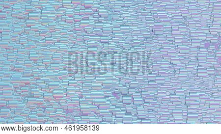 Iridescent Texture Made Of Smal Glossy Cylinders, 16x9 Landscape Orientation Background, 3d Renderin