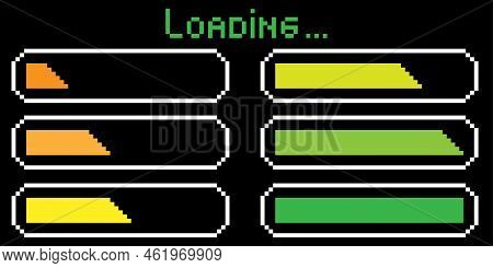 Set Loading Scale. Game Element. Interface Gui. Vector Illustration. Stock Image.