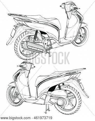 Motorcycle Modern Motor Vecto...