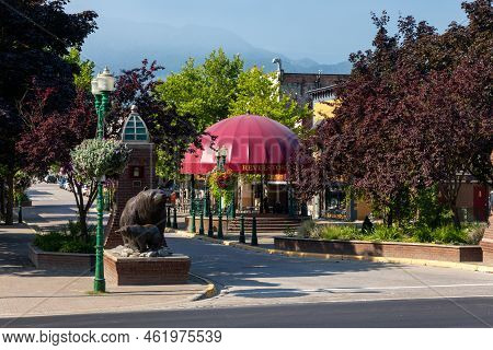 Revelstoke, Canada - Circa 2022: Downtown Revelstoke On A Sunny Day