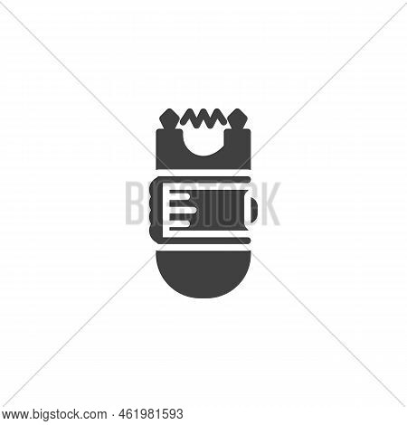 Stun Gun Vector Icon. Filled Flat Sign For Mobile Concept And Web Design. Electroshock Weapon Glyph 