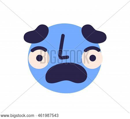 Astonished Shocked Face Avatar With Amazed Overwhelmed Emotion. Abstract Character, Emoji Staring Wi