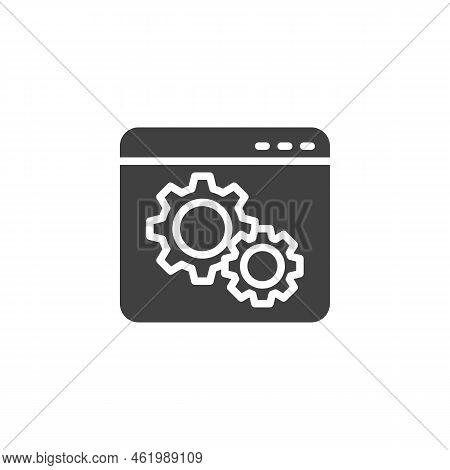 Helpdesk Service Vector Icon. Filled Flat Sign For Mobile Concept And Web Design. Browser Setting Ge