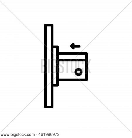 Black Line Icon For Insertion Card Atm Electronic Machine Payment Transaction Insert Withdrawal