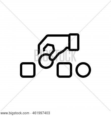 Black Line Icon For Choosing Pick Select Take Prefer Opt Lift Shape Hand-picking
