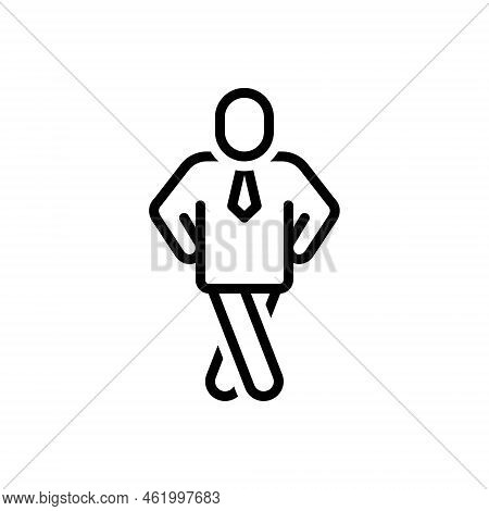 Black Line Icon For Pose Modus Style Mannerism Posture Position Attitude Confident Lifestyle
