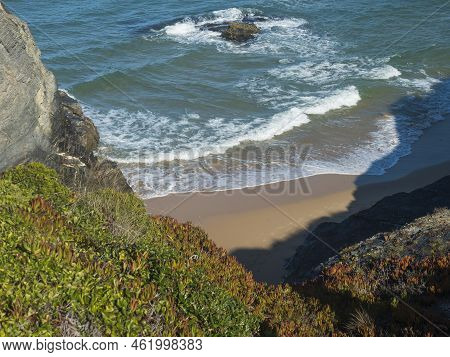 Praia Das Furnas Sand Beach With View Over The Mira River To Vila Nova De Milfontes, Wild Rota Vicen