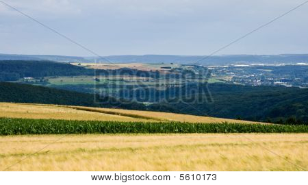 Udsigt Over landskabet i Luxembourg, Europa