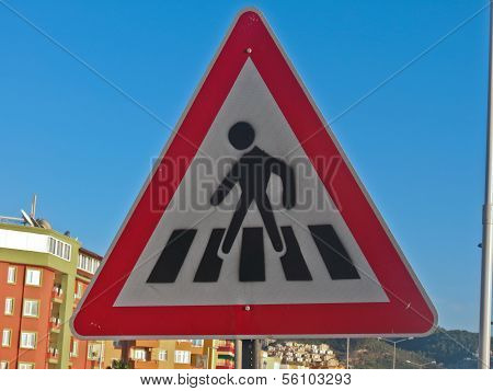 Road sign crosswalk