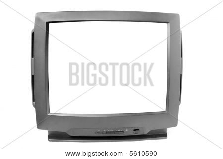 Tv sæt med hvid baggrund