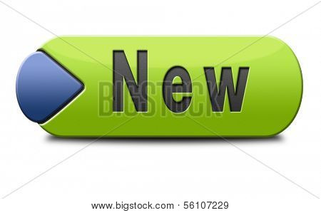 New button or icon latest and newest brand of product availabel now
