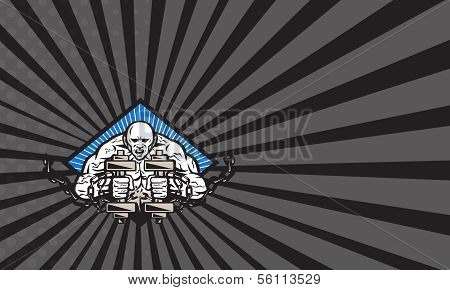Strongman With Dumbbell In Chains