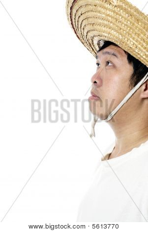 Campesinos asiáticos levantando