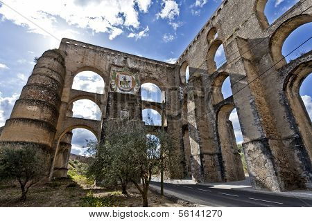 Amoreira Aqueduct in Elvas, Portugal