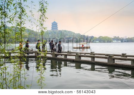 Beautiful Hangzhou West Lake Scenery In Spring