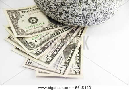 uns 1,5,50 Dollar-Schein und ein Rock