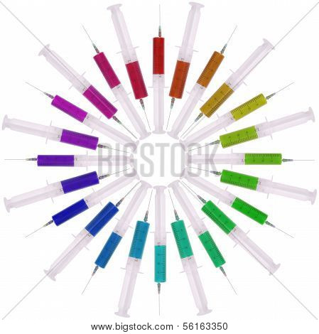 Syringe With Medicine Multicolored