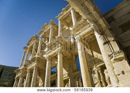 The Columns of the Celsus Library of Ancient Ephsus in Turkey