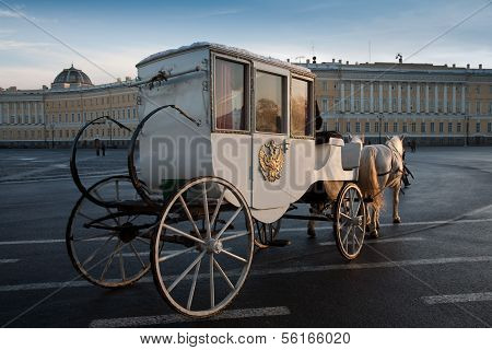 Carriage in the city square